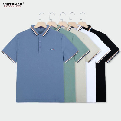 Áo Polo Nam VIỆT PHÁP Form Basic Chất liệu Cotton Pique co giãn thấm hút mồ hồi tốt 2A002