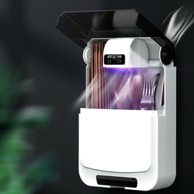 Hộp Sấy , Khử Khuẩn Muỗng Đũa Có 3 Ngăn Thông Minh , Nắp Đậy Dán Tường PaKaSa - Hàng Chính Hãng 