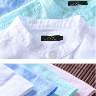 Áo sơ mi nam ngắn tay cổ trụ thời trang SITAKI vải siêu chất SM801