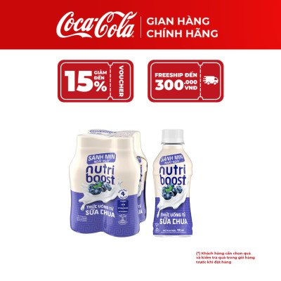 Combo 2 Lốc 4 Chai Thức Uống từ Sữa Chua Nutriboost Vị Việt Quất 170ml/Chai Cocacola_freeship_TK