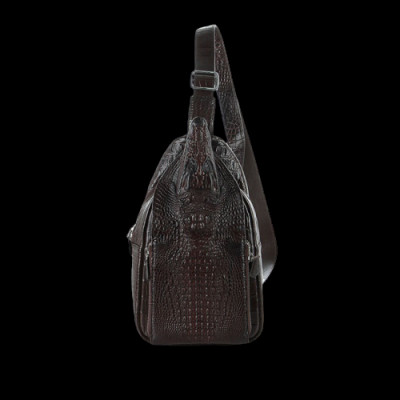 HJ6289-90-91-92 - Túi đeo trước nam da cá sấu Huy Hoàng đầu cá sấu màu đen, nâu đất, vàng bò, nâu đỏ