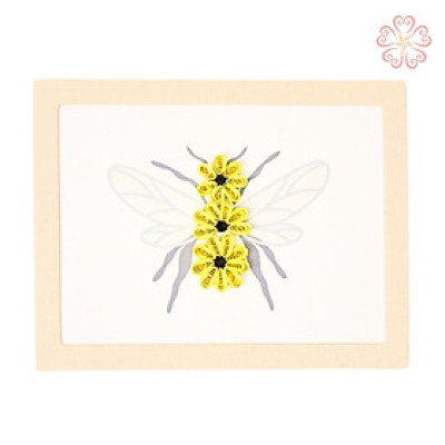 Thiệp Quilling Nghệ Thuật - Bee Happy - size 8.5 x 6.5 cm