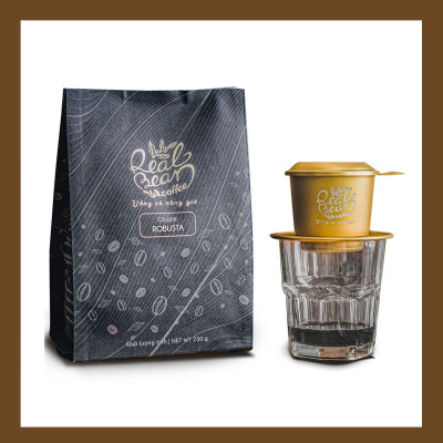 Quà tặng Trung Thu Cà phê Robusta, Cà phê Đặc Sản Rang Xay Cao Cấp - Cà Phê Nguyên Chất Rang Mộc (250g)