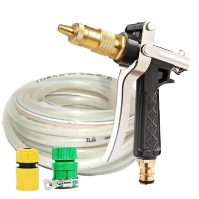 Rửa xe tưới cây Bộ dây và vòi xịt tăng áp lực nước 300% loại 25m cút nhựa,nối nhựa 206236