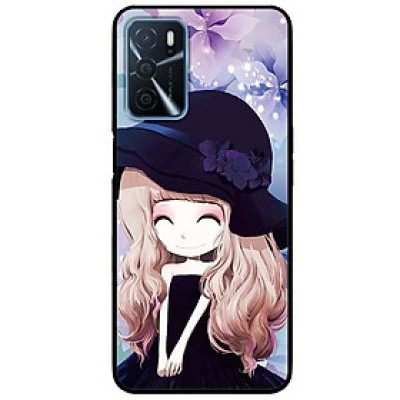 Ốp lưng dành cho Oppo A16 mẫu Anime Cô Gái Nón Đen