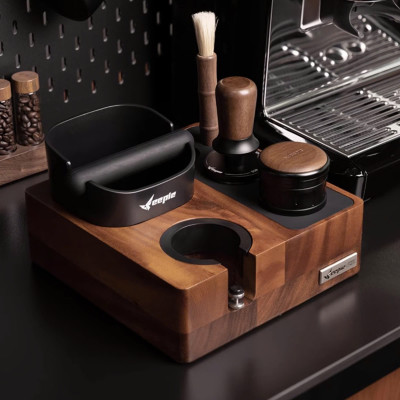Feepie bàn đế nén cà phê tích hợp đập bã nổi đa năng gỗ óc chó Nam Mỹ