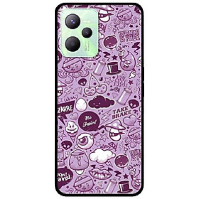 Ốp lưng dành cho Realme C35 - Realme Narzo 50A Prime mẫu Hoạ Tiết Nâu Tím