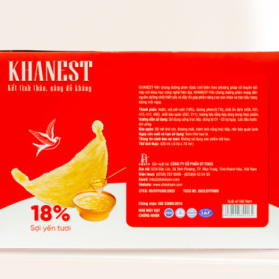 Yến Chưng Đường Phèn KHANEST - Hộp quà 6 hũ - Bồi Bổ Sức Khỏe