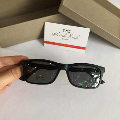 Kính Cận Râm 2 lớp 2in1 dáng chữ nhật basic gọng nhựa ultem