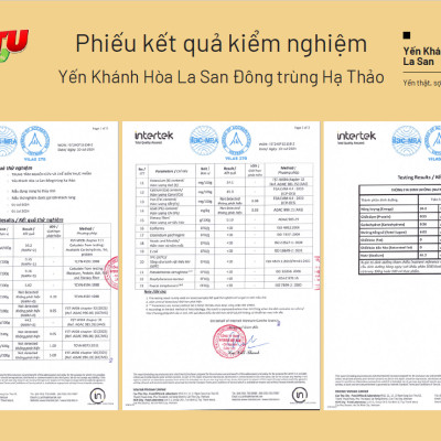 [CÓ 35% YẾN TƯƠI]  24 hũ thủy tinh Yến Khánh Hòa La San Đông Trùng Hạ Thảo