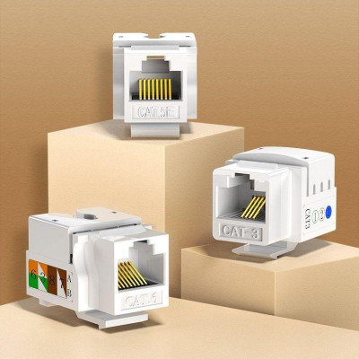Ugreen UG80178NW143TK cat6 Hạt nhấn mạng màu trắng Jack modulator gigabit LAN Ethernet 8P8C RJ45 1000 Mbps 568A-B - HÀNG CHÍNH HÃNG