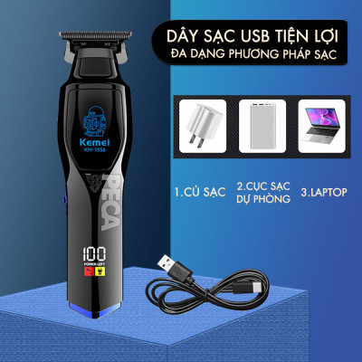 Tông đơ chấn viền Kemei KM-1556 lưỡi cắt mạ carbon cao cấp công suất 5W - Chính hãng