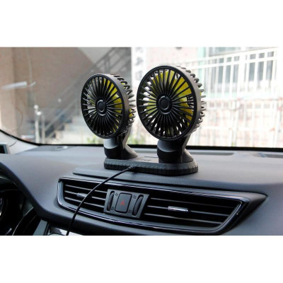 Quạt Đôi Mini 360 Độ Công Suất Lớn, Để Trong Ô Tô, Để Bàn Làm Việc