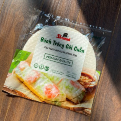 [LOẠI TRÒN] Bánh tráng gỏi cuốn Shammi tròn size 22cm túi 400g (Bánh tráng cuốn xuất khẩu)