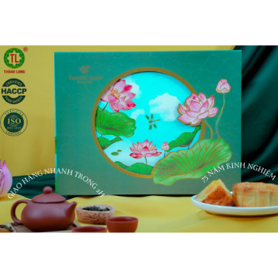 HỘP BÁNH TRUNG THU 4 BÁNH CHAY 220G - COMBO CHAY 4 - THÀNH LONG 880G - TẶNG 1 HỘP TRÀ