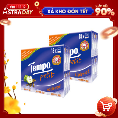 [COMBO 3 LỐC] Khăn giấy bỏ túi cao cấp Tempo Petit 18 gói - 4 lớp bền dai, an toàn cho da - Thương hiệu Đức