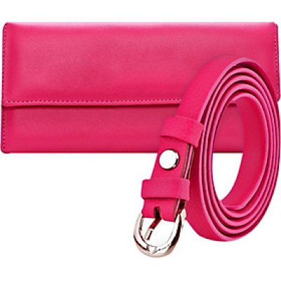 Combo Ví Và Thắt Lưng Nữ Huy Hoàng HT3128-HT5132 (22.5 x 11.5 cm) - Hồng