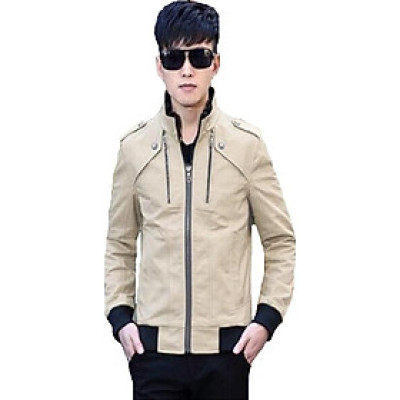 Áo Khoác Kaki Nam Hai Lớp Phối Dây Kéo Cao Cấp AK06 