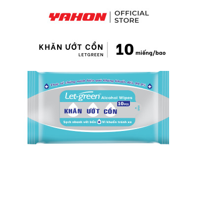 Combo Khăn Ướt Cồn LET-GREEN 10 Miếng/Gói