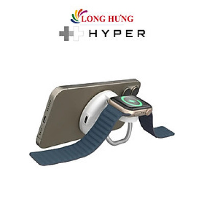 Đế sạc không dây HyperJuice Travel Light Qi2 2-in-1 Magnetic Charging Stand HJ3310WHGL - Hàng chính hãng