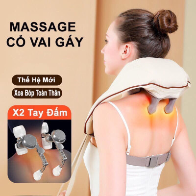 Máy Massage Cổ Vai Gáy, Máy Massage Thế Hệ Mới 6D Bản Pro, Mô Phỏng Kỹ Thuật Massage Như Thật - Hàng Nhập Khẩu