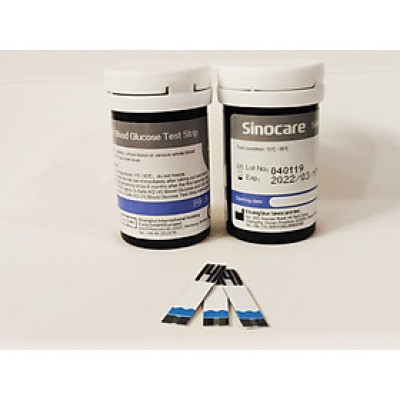 50 Que Thử Đường Huyết  Dùng Cho Máy Safe AQ UG Kèm 50 Kim Chích Máu Sinocare