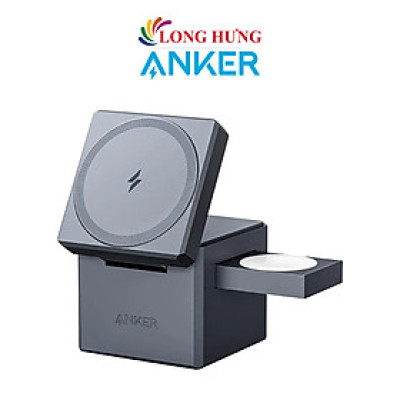 Đế sạc Anker 737 Cube Mag-Safe 3 in 1 1USB 2Type-C Y1811 - Hàng chính hãng