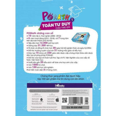 Sách - Pomath 5 - Toán Tư Duy Cho Trẻ Em Từ 4 - 6 Tuổi - MCBooks