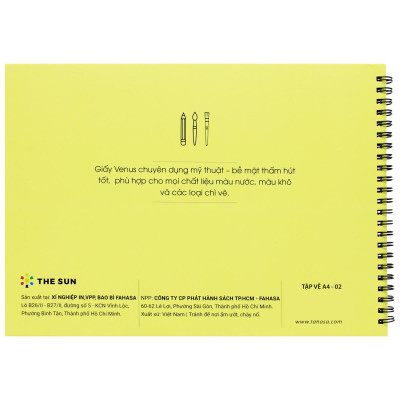 Tập Vẽ Lò Xo Art Sketch A4 - 40 Trang 220gsm - The Sun 02