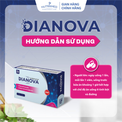 Viên uống Dianova hỗ trợ kiểm soát, cân bằng và ngừa biến chứng đường huyết (30 viên) - Nutramed
