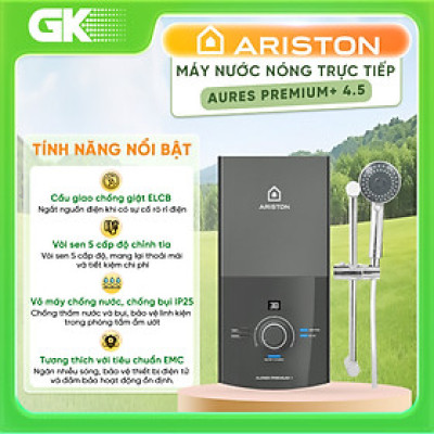 Máy nước nóng Ariston AURES Premium+ 4.5 - Hàng chính hãng
