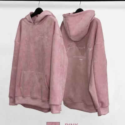 Áo hoodie da lộn oversize dáng form to rộng cho nam nữ
