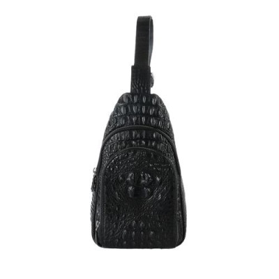 HC6285-86-87-88 - Túi đeo trước nam da cá sấu Huy Hoàng màu đen, nâu đất, vàng bò, nâu đỏ