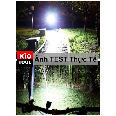 Đèn xe đạp năng lượng mặt trời Kiotool có còi chống nước 3 chế độ sáng