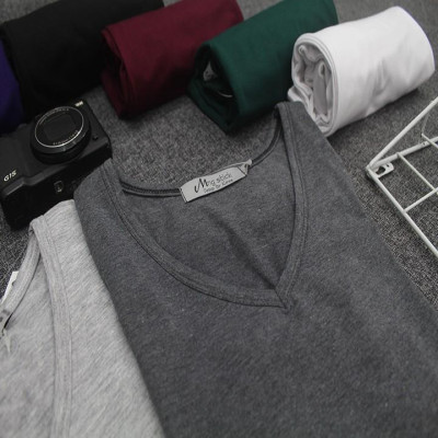 Áo thun cổ tim nữ trơn tay ngắn KING Áo phông ngắn tay nữ V06