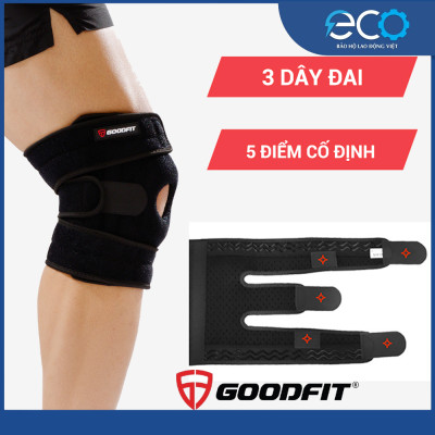 Băng gối thể thao GoodFit GF515K – 3 đai dán cố định, hỗ trợ khớp gối, tập gym, chạy bộ