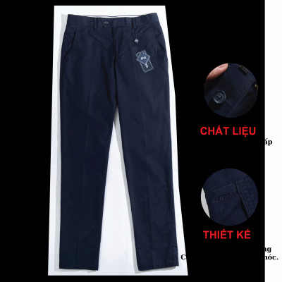Quần kaki nam Aligro chất liệu mềm, mịn, co giãn màu navy ALGK056