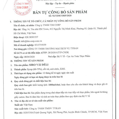 Siro vải Déli - 1 lít - đậm đặc, chuyên dùng pha chế trà trái cây, soda