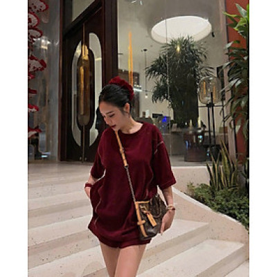 Set nhung tăm đỏ đô chạy viền