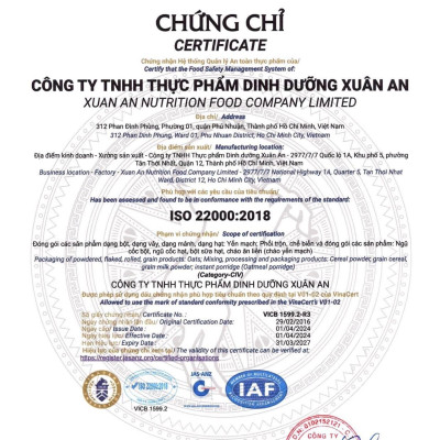 Combo 11 Túi Ngũ Cốc Yến Mạch, Óc Chó Và Mè Đen Xuân An [ít đường] 400G {25g*16 gói}