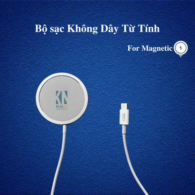 Đế sạc không dây nam châm Kai Magnetic Wireless Charger dùng cho iPhone 14/ 13/ 12 Series (15W, Wireless Magnetic Quick charger) - Hàng chính hãng 