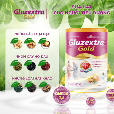 Sữa tiểu đường GLUZETRA GOLD với hơn 20 loại hạt tự nhiên với sữa non nhập khẩu từ Mỹ giàu dinh dưỡng 400gr/lon