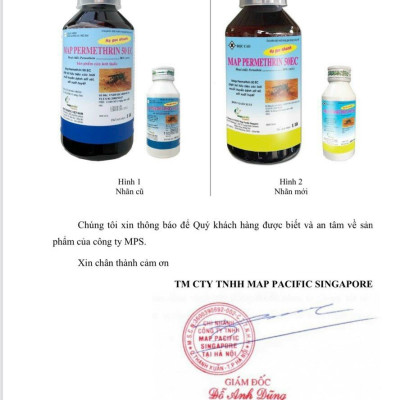 (HÀNG CHUẨN MẪU MỚI ) Thuốc muỗi MAP PERMETHRIN 50EC Diệt trừ hữu hiệu các loài muỗi truyền bệnh sốt rét, sốt xuất huyết
