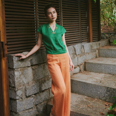 Quần Ống Suông Linen Thổ PAN063 thời trang thiết kế Hity