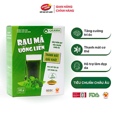 Bột Rau Má Đậu Xanh Quảng Thanh Hộp 180g ( 15g*12gói) - Mát gan, detox, giảm mụn, giảm cân, giải nhiệt cơ thể