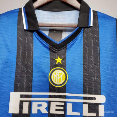 Áo Bóng Đá Retro Inter Milan 1997 - Sân Nhà bản cao cấp vải Cotton Polyester
