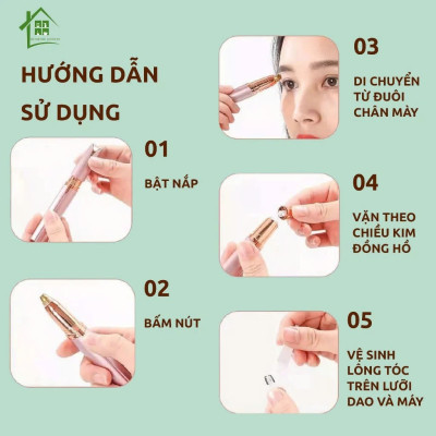 Máy Cạo Tỉa Lông Mày Sạc Điện Cao Cấp – Êm Nhẹ, Không Đau, Dễ Dùng Tại Nhà