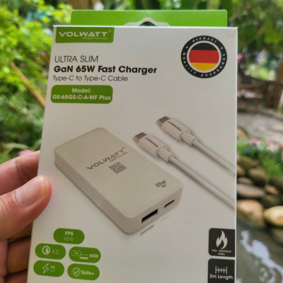 Bộ củ cáp sạc Volwatt GE-65GS-C-A-MF Plus 65W Fast Charger - Hàng Chính Hãng