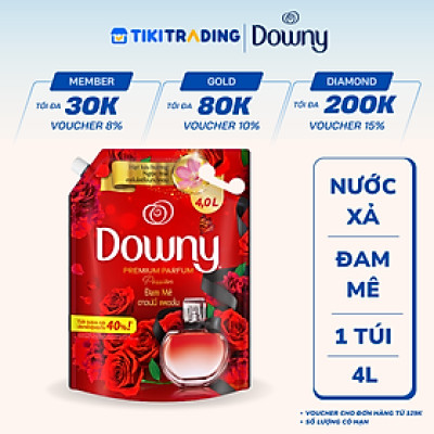 Nước Xả vải DOWNY Hương Nước Hoa Đam Mê Túi 4L