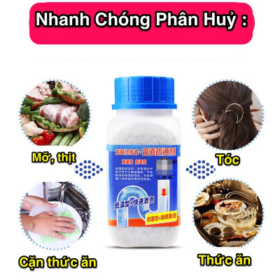 [ComBo 3 Hộp ] Bột thông cống,Hoá chất thông bồn cầu mạnh, xử lý nhanh tắc ngẽn cầu nghẹt, lavabo nghẹt, bồn rửa chén nghẹt. Bot thong bon cau hộp lớn 268g